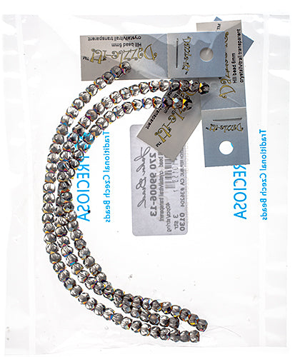 Czech Fire Polish Hill Bead 6mm