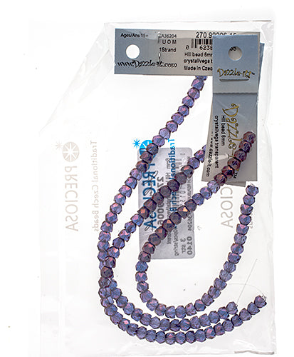 Czech Fire Polish Hill Bead 6mm