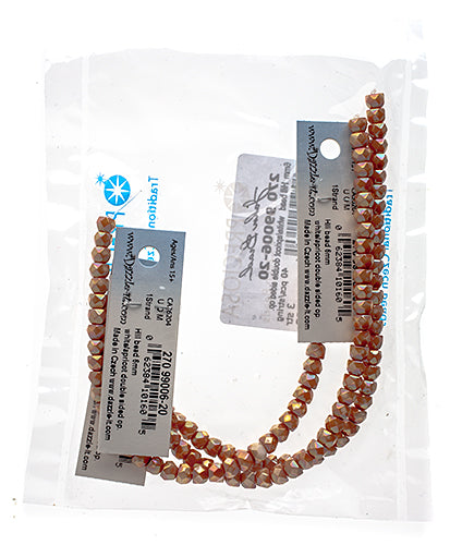 Czech Fire Polish Hill Bead 6mm