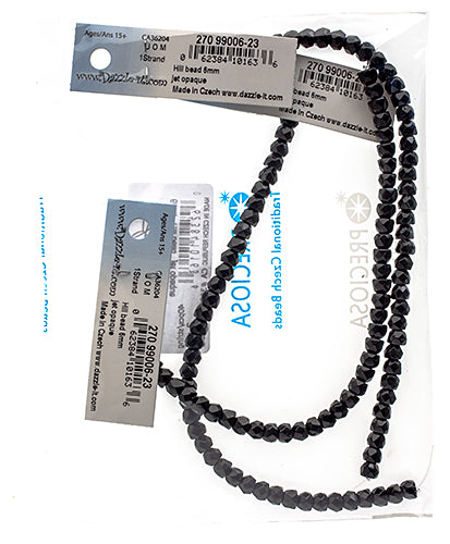 Czech Fire Polish Hill Bead 6mm