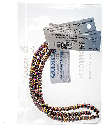 Czech Fire Polish Hill Bead 6mm