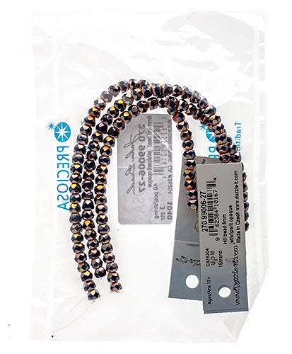 Czech Fire Polish Hill Bead 6mm