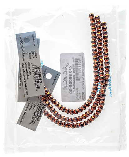 Czech Fire Polish Hill Bead 6mm