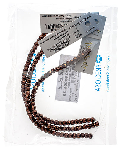 Czech Fire Polish Hill Bead 6mm