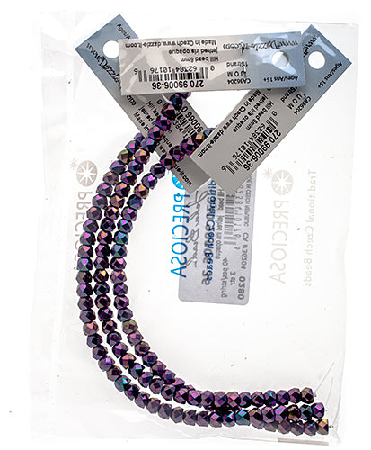 Czech Fire Polish Hill Bead 6mm