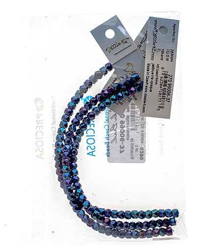 Czech Fire Polish Hill Bead 6mm