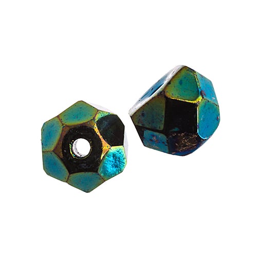 Czech Fire Polish Hill Bead 6mm