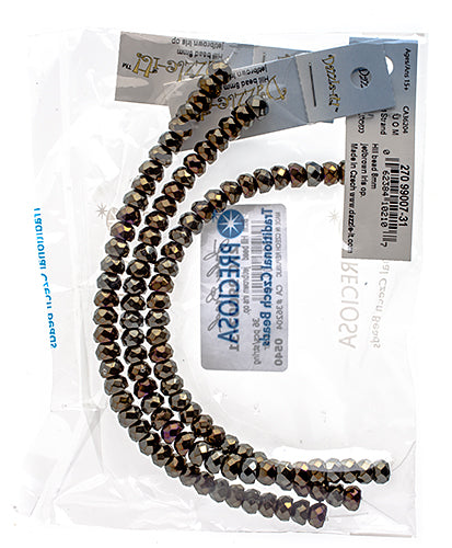 Czech Fire Polish Hill Bead 8mm