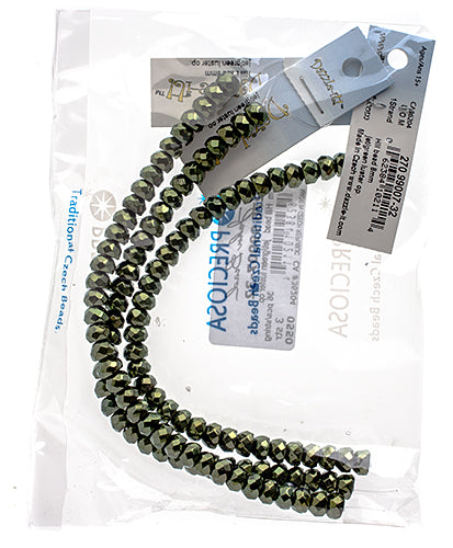 Czech Fire Polish Hill Bead 8mm