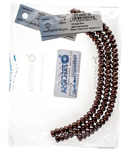 Czech Fire Polish Hill Bead 8mm