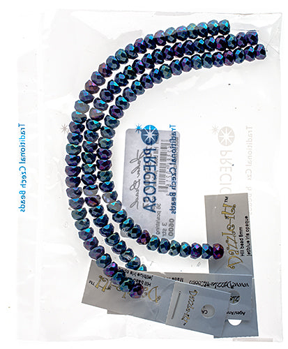 Czech Fire Polish Hill Bead 8mm