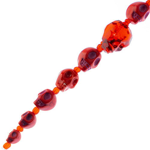 Assorted Skulls Bead Strand 6.5in