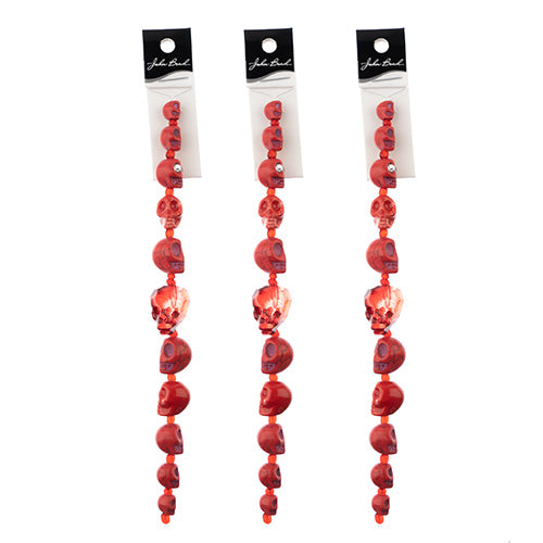 Assorted Skulls Bead Strand 6.5in 