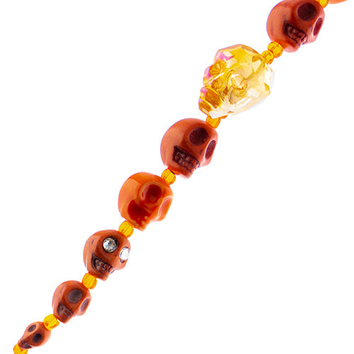 Assorted Skulls Bead Strand 6.5in