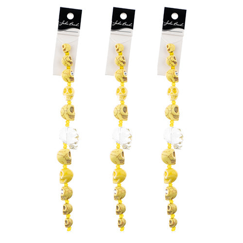 Assorted Skulls Bead Strand 6.5in 