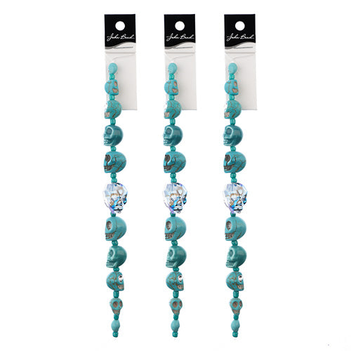 Assorted Skulls Bead Strand 6.5in 