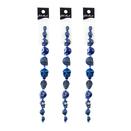 Assorted Skulls Bead Strand 6.5in 