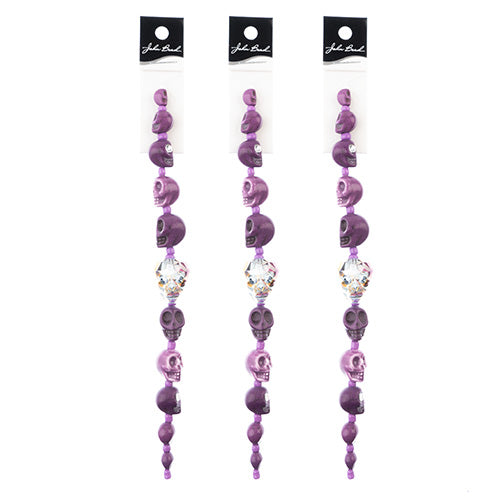 Assorted Skulls Bead Strand 6.5in 