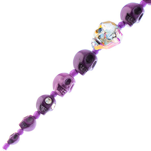 Assorted Skulls Bead Strand 6.5in