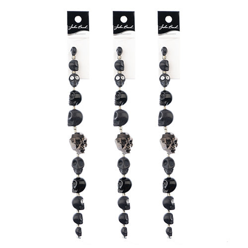 Assorted Skulls Bead Strand 6.5in 