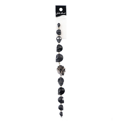 Assorted Skulls Bead Strand 6.5in 