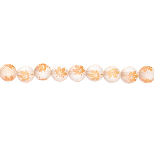 Glass Beads 7in Strand 10mm Round Matt Transparent 