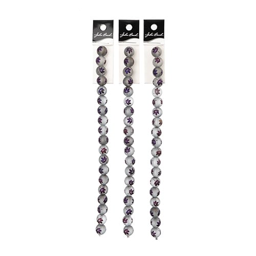 Glass Beads 7in Strand 10mm Round Matt Transparent 