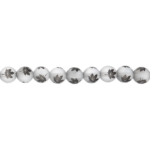 Glass Beads 7in Strand 10mm Round Matt Transparent 