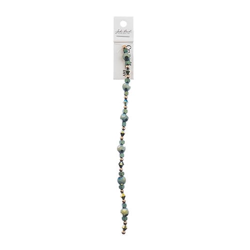 Crystal Lane DIY Designer 7in Bead Strand Glass, Metal and Hematite Blue Assorted