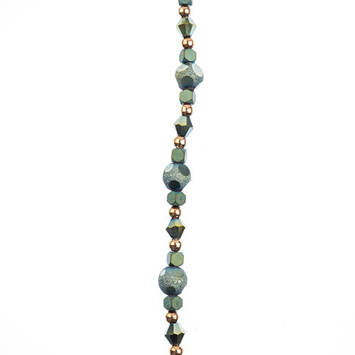 Crystal Lane DIY Designer 7in Bead Strand Glass, Metal and Hematite Blue Assorted