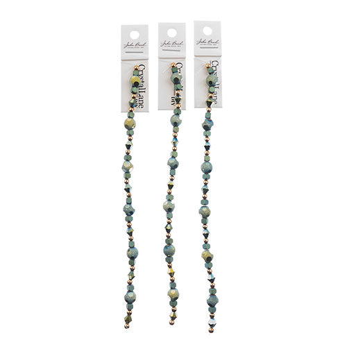 Crystal Lane DIY Designer 7in Bead Strand Glass, Metal and Hematite Blue Assorted