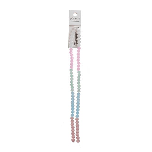 Crystal Lane DIY Designer 7in Double Bead Strand Glass Faceted Rondelle - Pastel Mix