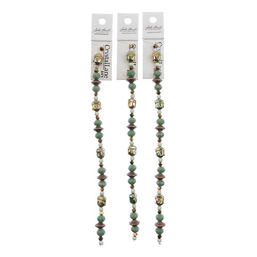 Crystal Lane DIY Designer 7in Bead Strand Glass, Metal, Hematite Patina Buddha Assorted