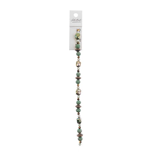 Crystal Lane DIY Designer 7in Bead Strand Glass, Metal, Hematite Patina Buddha Assorted