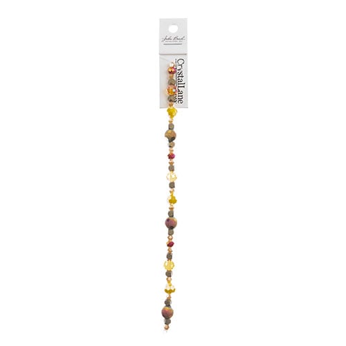 Crystal Lane DIY Designer 7in Bead Strand Glass and Hematite Orange and Yellow Assorted