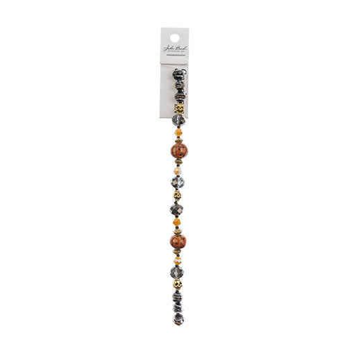 Crystal Lane DIY Designer 7in Bead Strand Glass, Ceramic, and Metal Pumpkins Patch Assorted