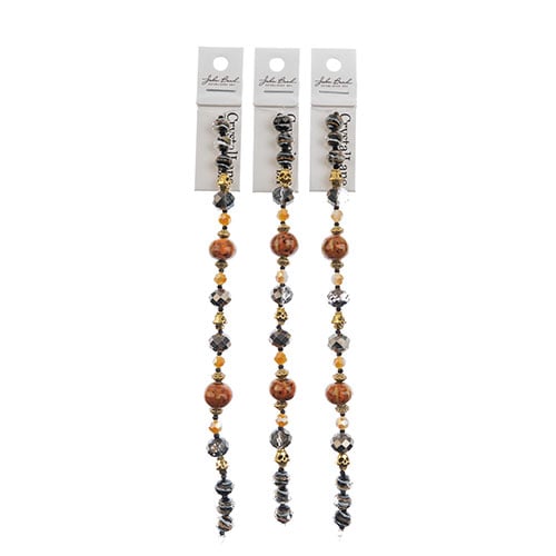 Crystal Lane DIY Designer 7in Bead Strand Glass, Ceramic, and Metal Pumpkins Patch Assorted