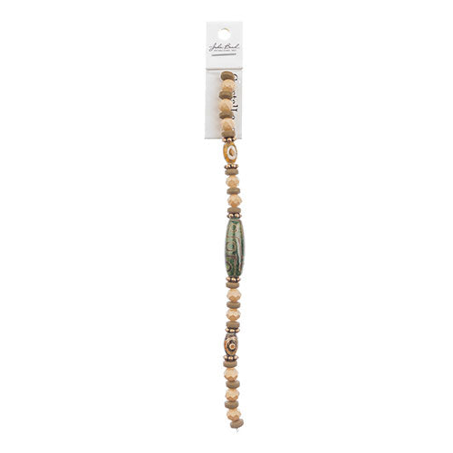 Crystal Lane DIY Designer 7in Bead Strand Glass, Agate, Metal, Clay Naturals Assorted