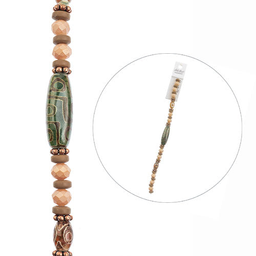 Crystal Lane DIY Designer 7in Bead Strand Glass, Agate, Metal, Clay Naturals Assorted