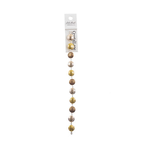 Crystal Lane DIY Designer 7in Bead Strand Metal Flat Round Gold Copper Ant.Copper Mix 10x5mm