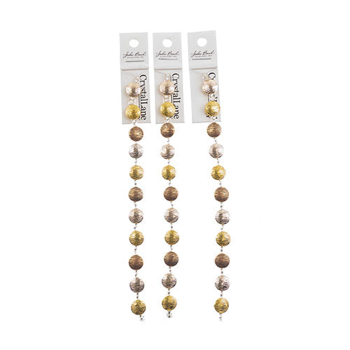 Crystal Lane DIY Designer 7in Bead Strand Metal Flat Round Gold Copper Ant.Copper Mix 10x5mm