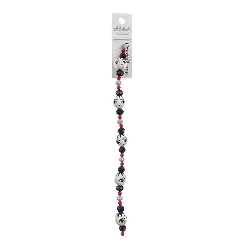 Crystal Lane DIY Designer 7in Bead Strand Glass and Ceramic Face Black and White Assorted