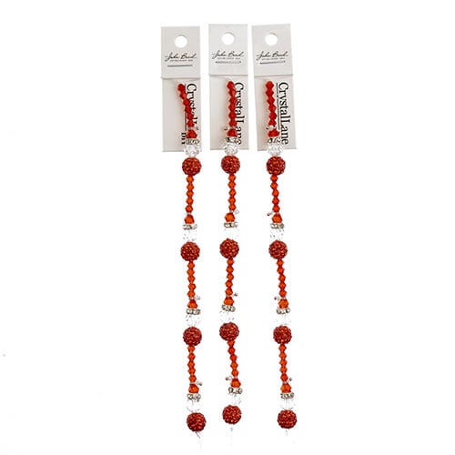 Crystal Lane DIY Designer Holiday 7in Bead Strand Clay Pave Glass and Metal Red Sparkly Santa Stack