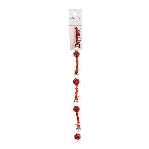 Crystal Lane DIY Designer Holiday 7in Bead Strand Clay Pave Glass and Metal Red Sparkly Santa Stack