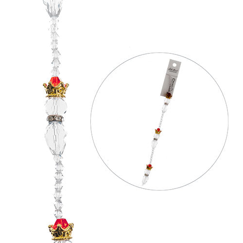 Crystal Lane DIY Designer Holiday 7in Bead Strand Glass Crystal and Metal Three Wise Men Stack