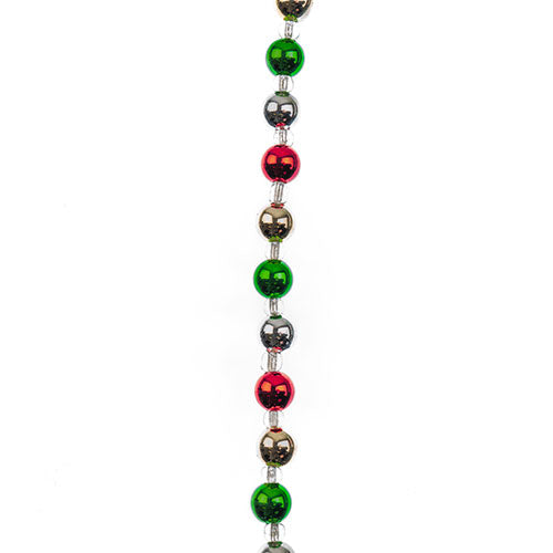 Crystal Lane DIY Designer Holiday 7in Bead Strand Acrylic Baubles Metallic Red Green Gold Silver