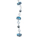 Crystal Lane DIY Designer Holiday 7in Bead Strand Glass Large Blue Rondelle with White and Silver