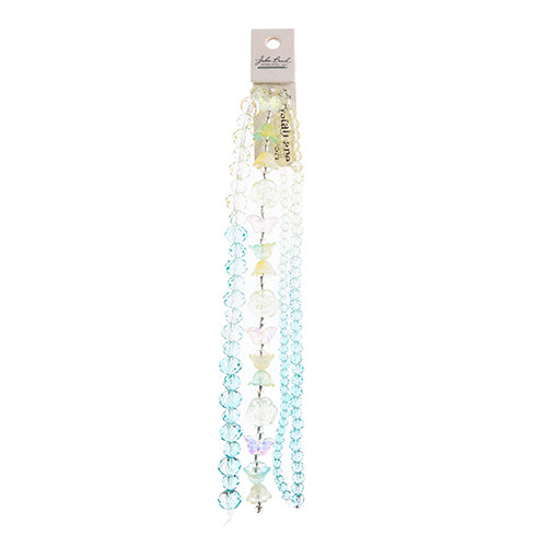 Crystal Lane DIY Flower 7in Bead Strand Flower/Faceted Rondelle Ombre Mix