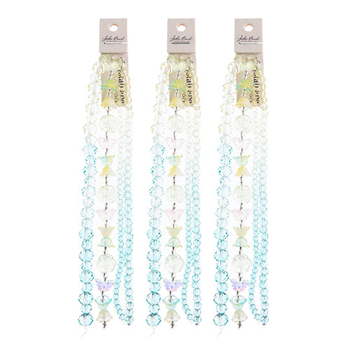 Crystal Lane DIY Flower 7in Bead Strand Flower/Faceted Rondelle Ombre Mix