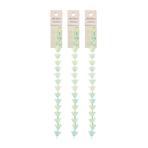 Crystal Lane DIY Flower 7in Bead Strand Tulip Green/Blue Mix 6x10mm 17pcs